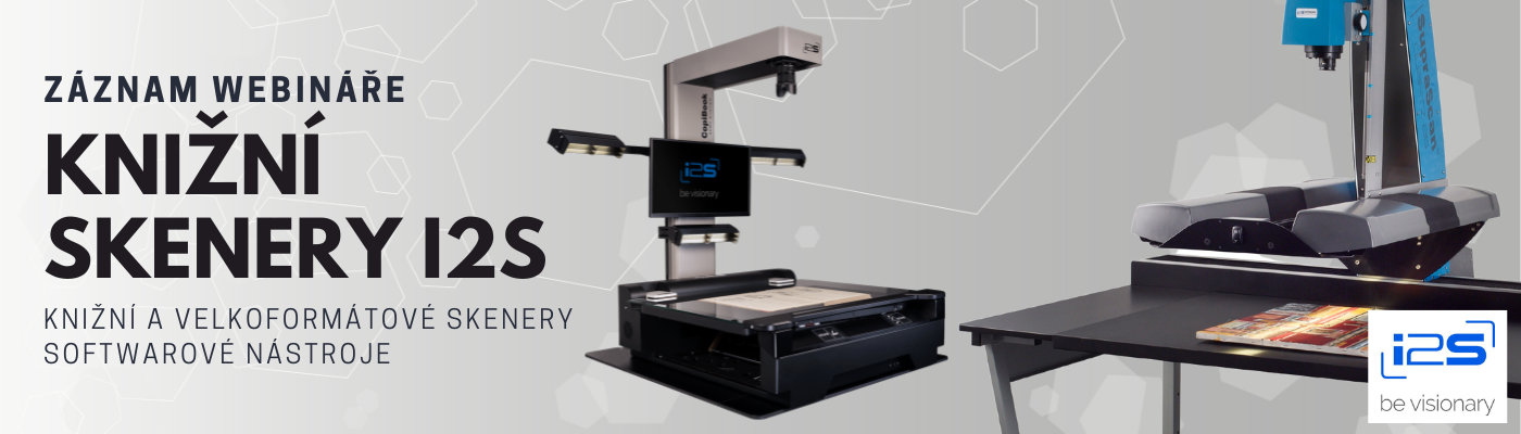 Webinář na knižní a velkoformátové skenery i2S od společnosti EXON.